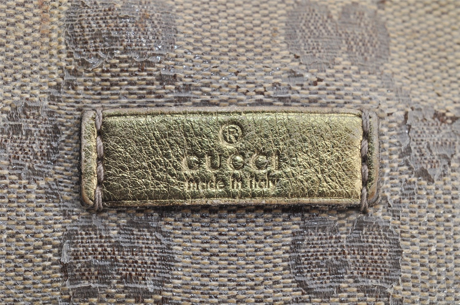 Authentic GUCCI GG Crystal Tote Bag GG PVC Leather 197954 Brown Junk 5802I