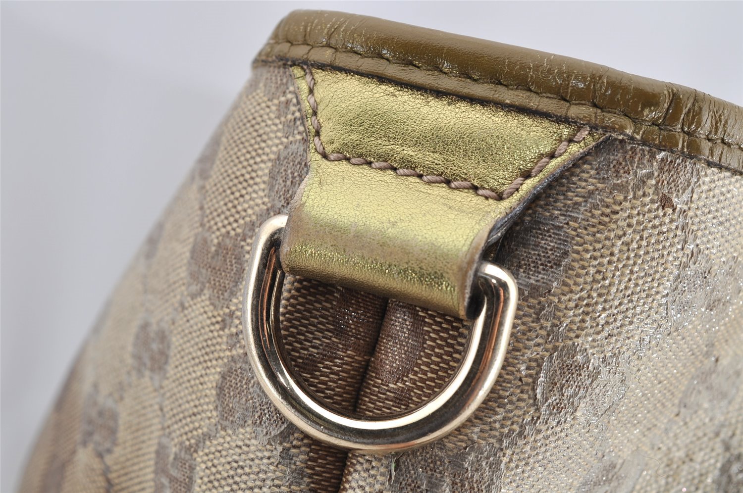 Authentic GUCCI GG Crystal Tote Bag GG PVC Leather 197954 Brown Junk 5802I