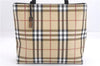 Authentic BURBERRY Vintage Nova Check Shoulder Tote Bag PVC Leather Beige 5803E