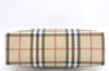 Authentic BURBERRY Vintage Nova Check Shoulder Tote Bag PVC Leather Beige 5803E
