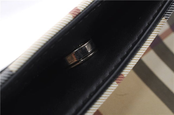 Authentic BURBERRY Vintage Nova Check Shoulder Tote Bag PVC Leather Beige 5803E