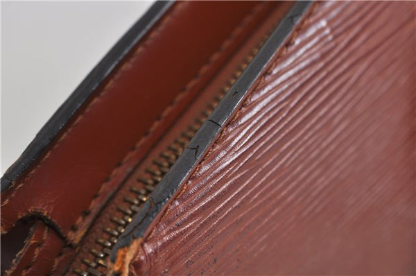 Authentic LOUIS VUITTON Epi Saint Jacques Hand Bag Brown M52273 LV 5804C