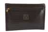 Authentic MARIO VALENTINO V Logo Clutch Hand Bag Purse PVC Leather Brown 5804E