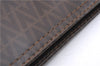 Authentic MARIO VALENTINO V Logo Clutch Hand Bag Purse PVC Leather Brown 5804E