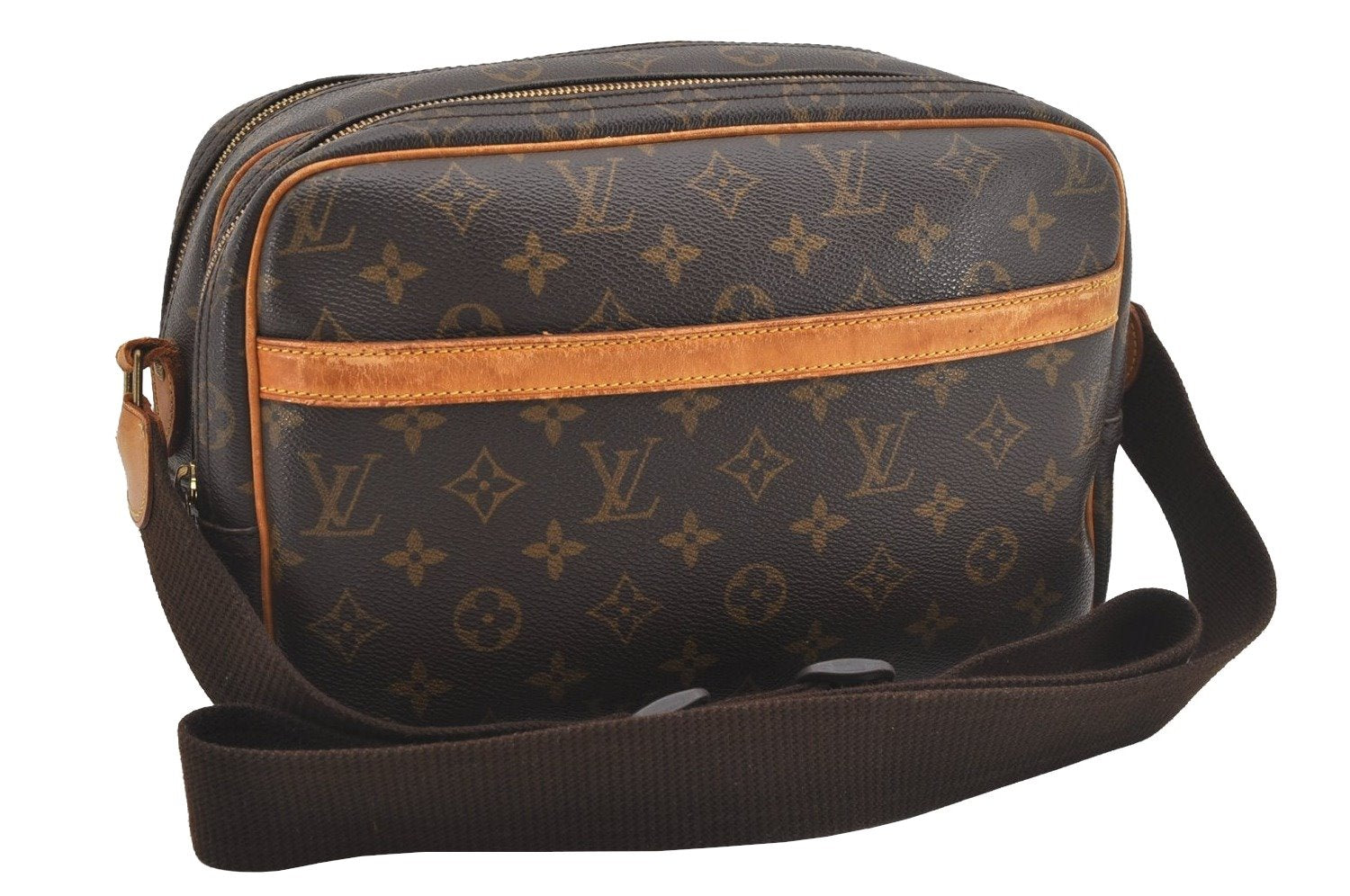Authentic Louis Vuitton Monogram Reporter PM Shoulder Cross Bag M45254 LV 5804I