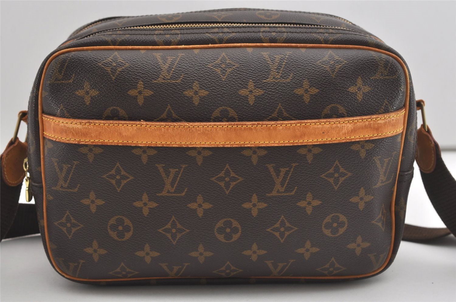 Authentic Louis Vuitton Monogram Reporter PM Shoulder Cross Bag M45254 LV 5804I