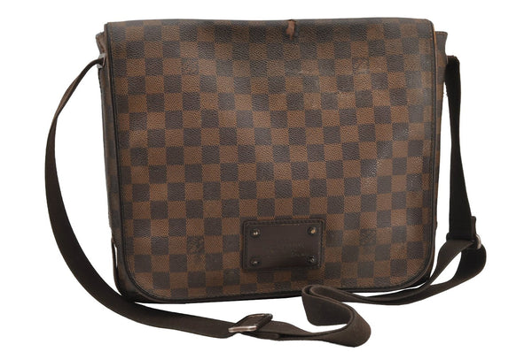 Authentic Louis Vuitton Damier Brooklyn MM Shoulder Cross Bag N51211 LV 5805I