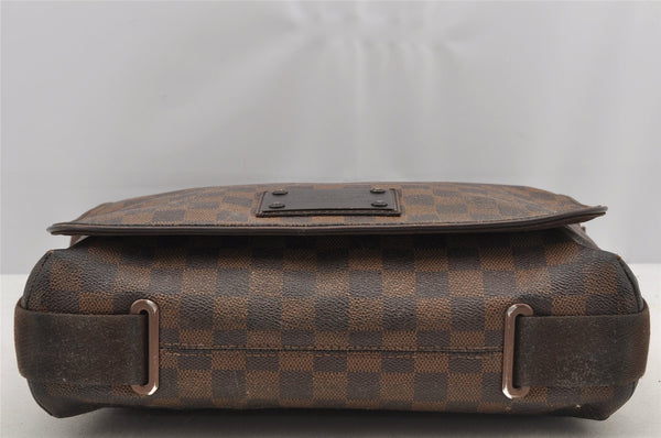 Authentic Louis Vuitton Damier Brooklyn MM Shoulder Cross Bag N51211 LV 5805I