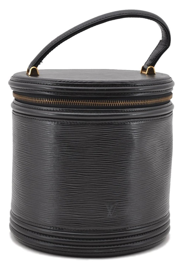 Authentic LOUIS VUITTON Epi Cannes Cosmetic Hand Bag Black M48032 LV 5806C
