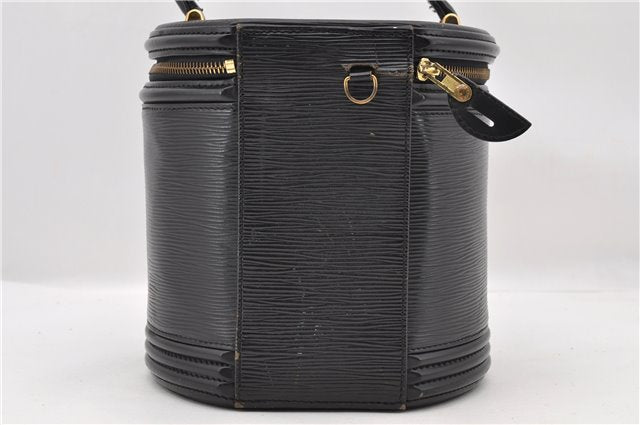 Authentic LOUIS VUITTON Epi Cannes Cosmetic Hand Bag Black M48032 LV 5806C