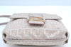 Auth FENDI Zucchino Mamma Baguette Shoulder Cross Bag Canvas Leather Pink 5806G