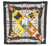 Authentic HERMES Carre 90 Scarf "LE CARNAVAL DE VENISE" Silk Yellow Black 5809F