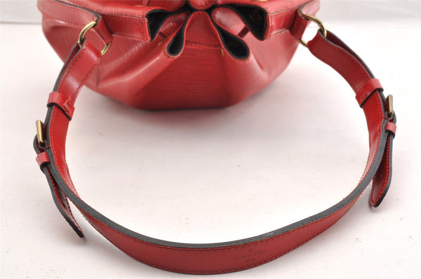 Authentic Louis Vuitton Epi Petit Noe Shoulder Drawstring Bag M44107 Red 5809I