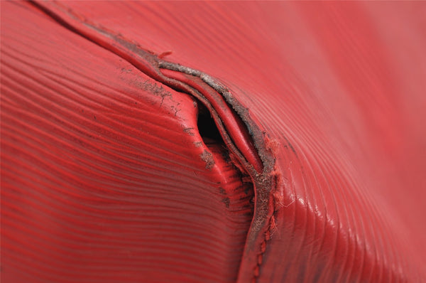 Authentic Louis Vuitton Epi Petit Noe Shoulder Drawstring Bag M44107 Red 5809I