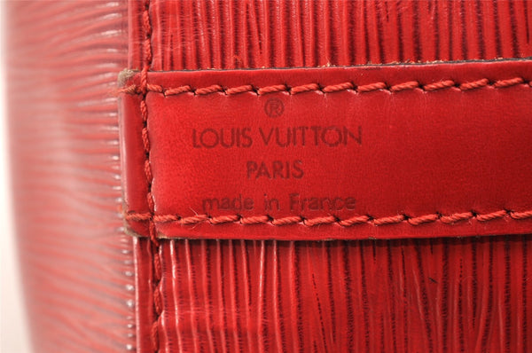 Authentic Louis Vuitton Epi Petit Noe Shoulder Drawstring Bag M44107 Red 5809I