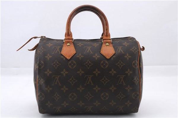 Authentic Louis Vuitton Monogram Speedy 25 Boston Hand Bag M41528 LV 5813E