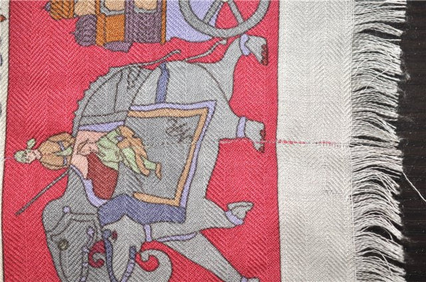 Auth HERMES Carre Geant 90 Scarf "fantaisies indiennes" Cashmere White 5813F