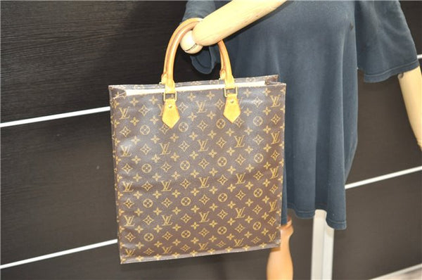 Authentic LOUIS VUITTON Monogram Sac Plat Hand Bag M51140 LV 5814C