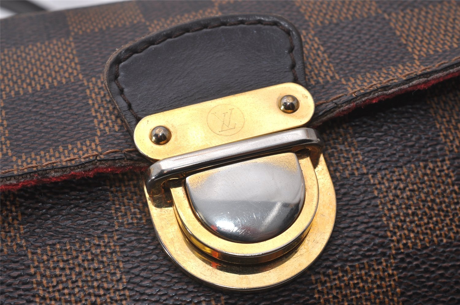 Authentic Louis Vuitton Damier Ravello GM Shoulder Cross Bag N60006 LV 5815I