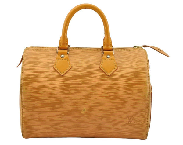 Authentic Louis Vuitton Epi Speedy 25 Hand Boston Bag Yellow M43019 LV 5816I