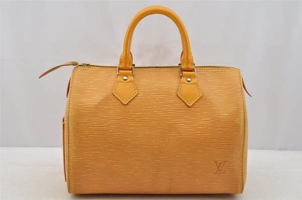 Authentic Louis Vuitton Epi Speedy 25 Hand Boston Bag Yellow M43019 LV 5816I