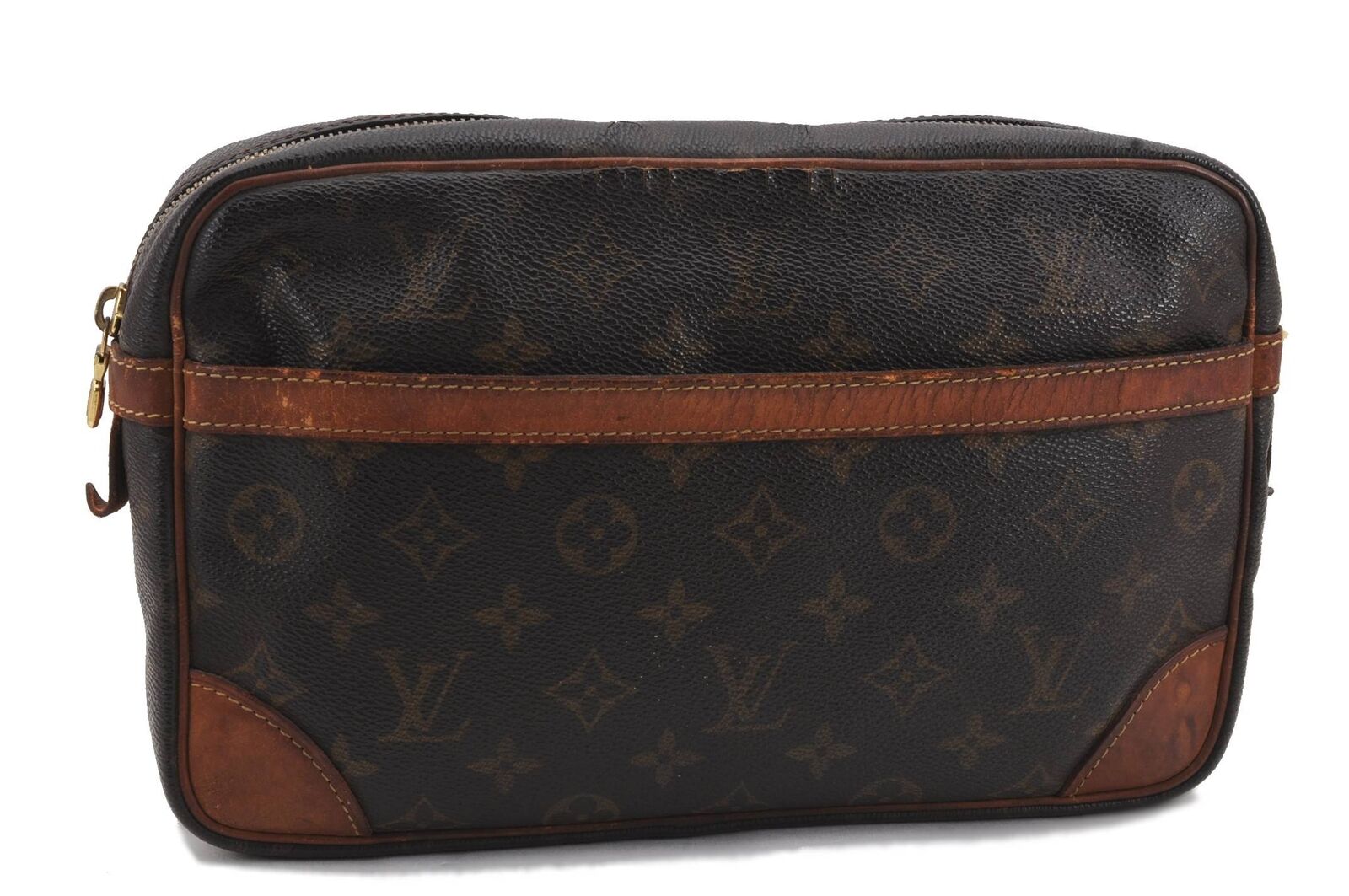 Authentic LOUIS VUITTON Monogram Compiegne 28 Clutch Hand Bag M51845 LV 5817B