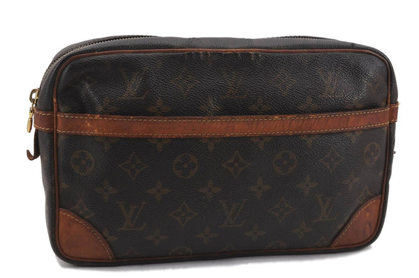 Authentic LOUIS VUITTON Monogram Compiegne 28 Clutch Hand Bag M51845 LV 5817B