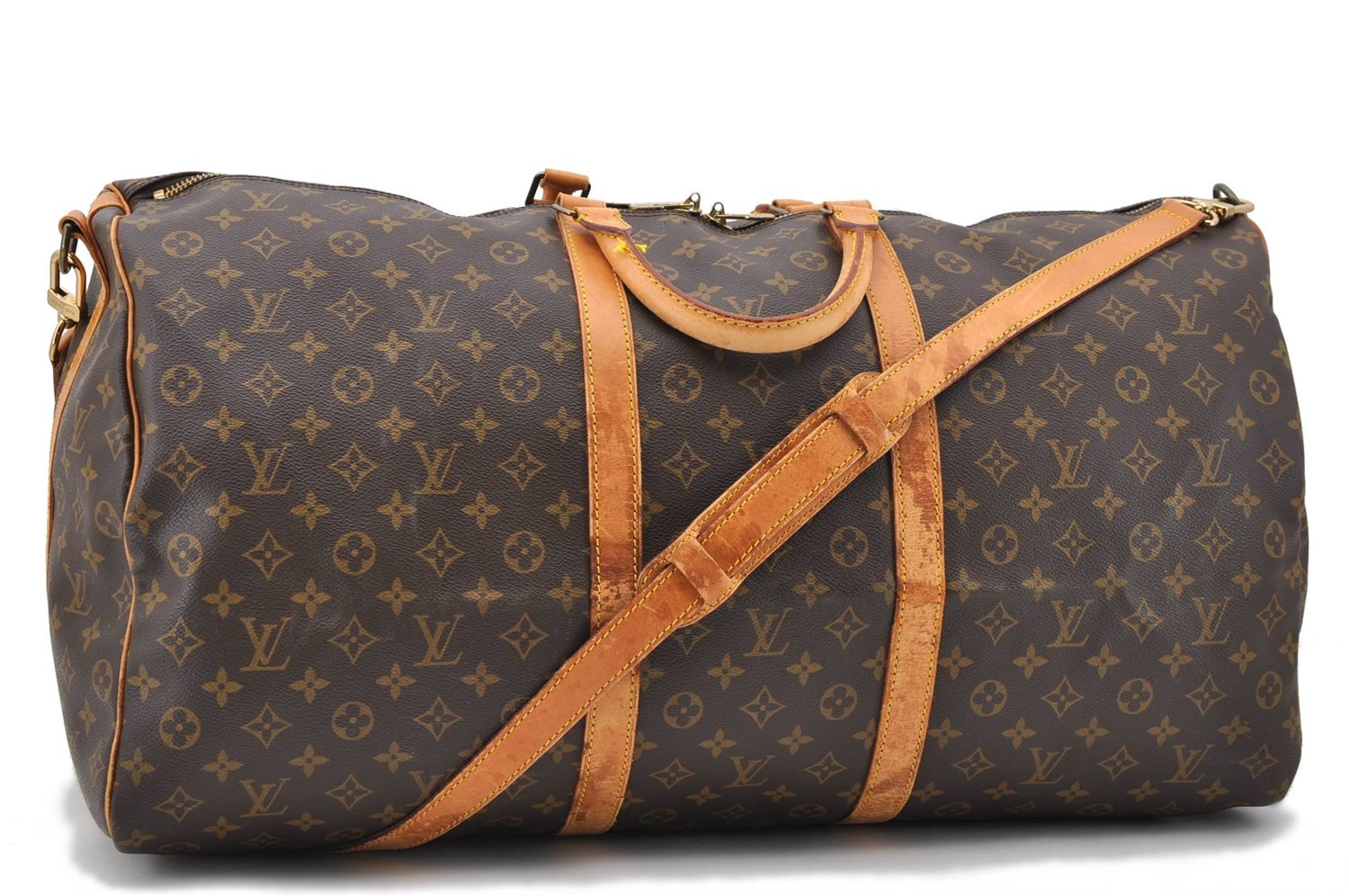 Auth LOUIS VUITTON Monogram Keepall Bandouliere 60 Boston Bag M41412 LV 5818C