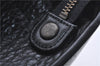 Authentic Burberrys Vintage Leather Clutch Hand Bag Purse Black 5821D