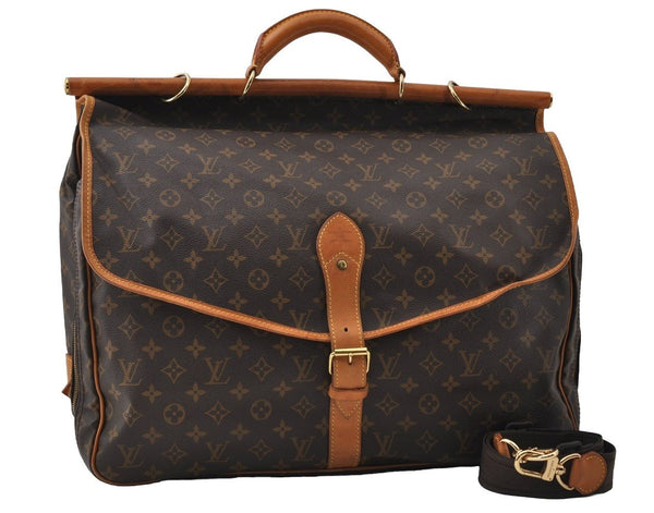 Auth Louis Vuitton Monogram Sac Chasse 2Way Shoulder Boston Bag M41140 LV 5823I