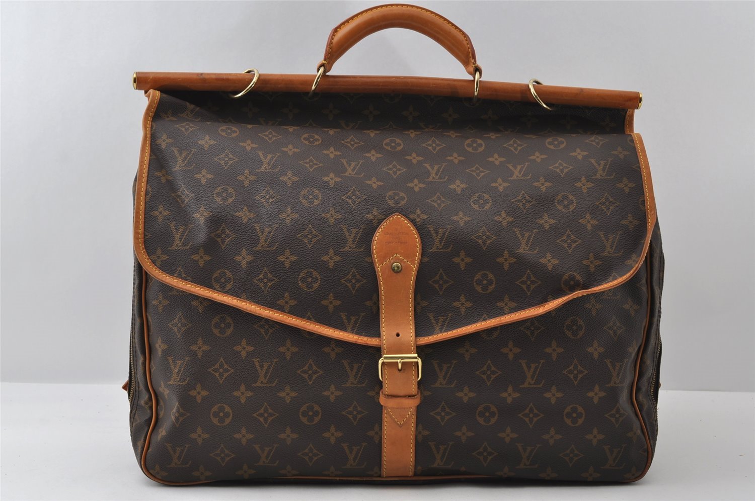 Auth Louis Vuitton Monogram Sac Chasse 2Way Shoulder Boston Bag M41140 LV 5823I