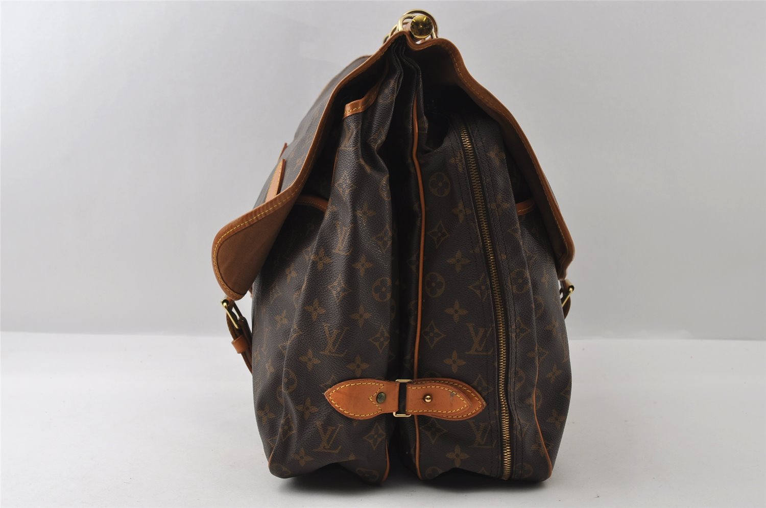 Auth Louis Vuitton Monogram Sac Chasse 2Way Shoulder Boston Bag M41140 LV 5823I