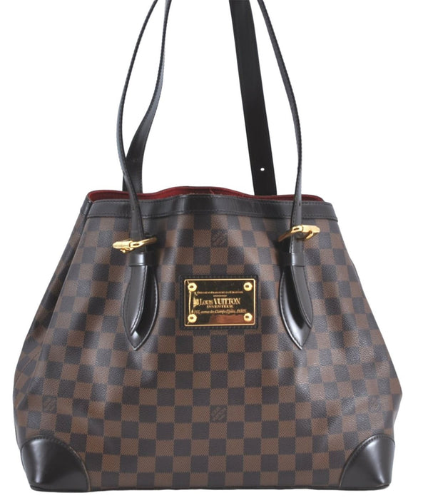 Authentic Louis Vuitton Damier Hampstead MM Shoulder Tote Bag N51204 LV 5825C