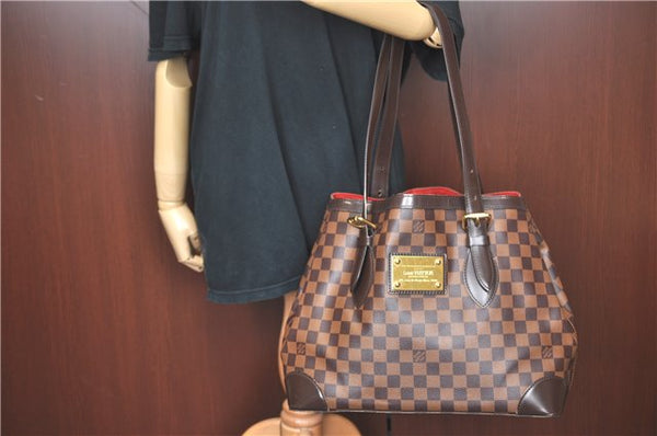 Authentic Louis Vuitton Damier Hampstead MM Shoulder Tote Bag N51204 LV 5825C