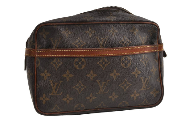 Authentic Louis Vuitton Monogram Compiegne 23 Clutch Hand Bag M51847 Junk 5826I