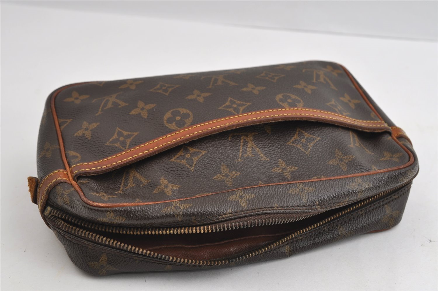Authentic Louis Vuitton Monogram Compiegne 23 Clutch Hand Bag M51847 Junk 5826I