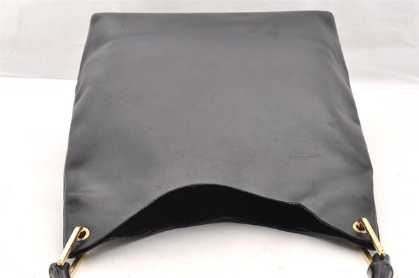 Authentic GUCCI Bamboo Vintage Shoulder Hand Bag Purse Leather Black 5827I