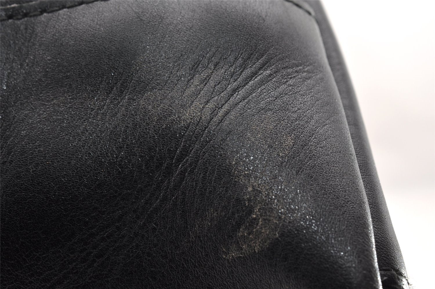 Authentic GUCCI Bamboo Vintage Shoulder Hand Bag Purse Leather Black 5827I