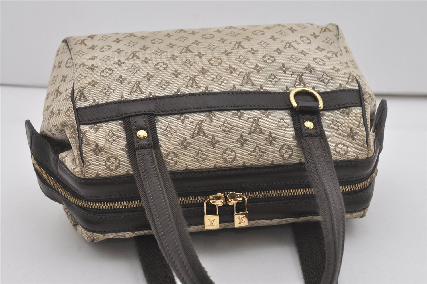 Auth Louis Vuitton Monogram Mini Josephine PM Hand Bag M92215 Khaki Beige 5829I