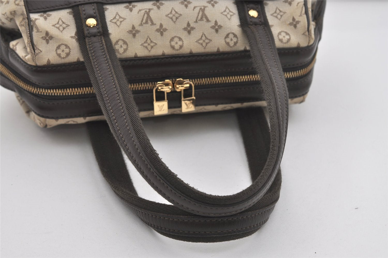 Auth Louis Vuitton Monogram Mini Josephine PM Hand Bag M92215 Khaki Beige 5829I