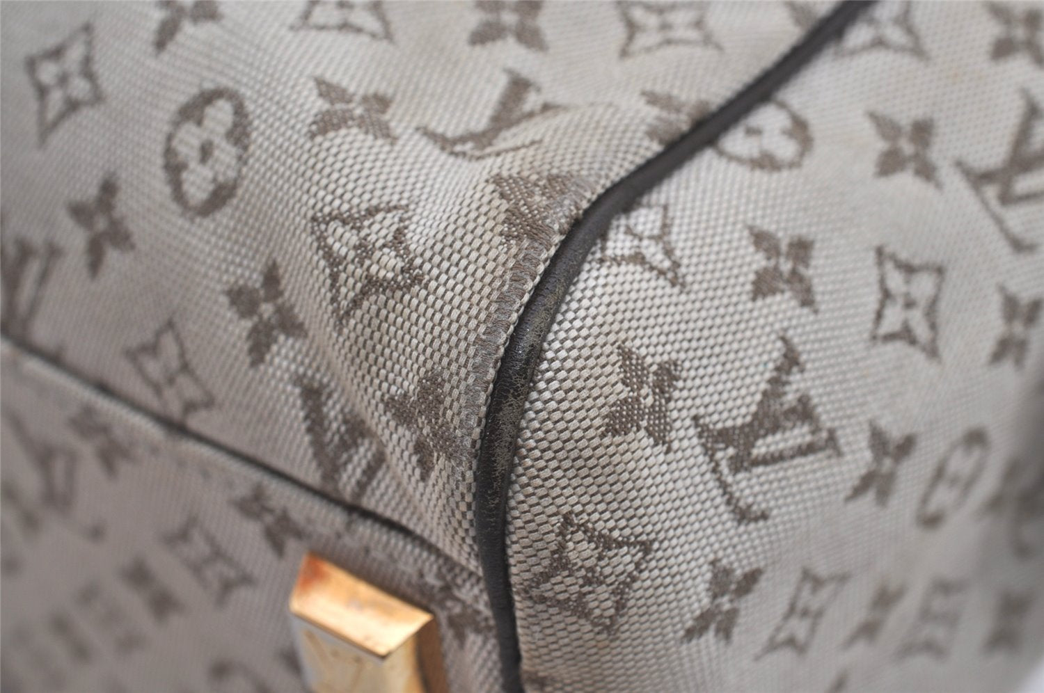 Auth Louis Vuitton Monogram Mini Josephine PM Hand Bag M92215 Khaki Beige 5829I