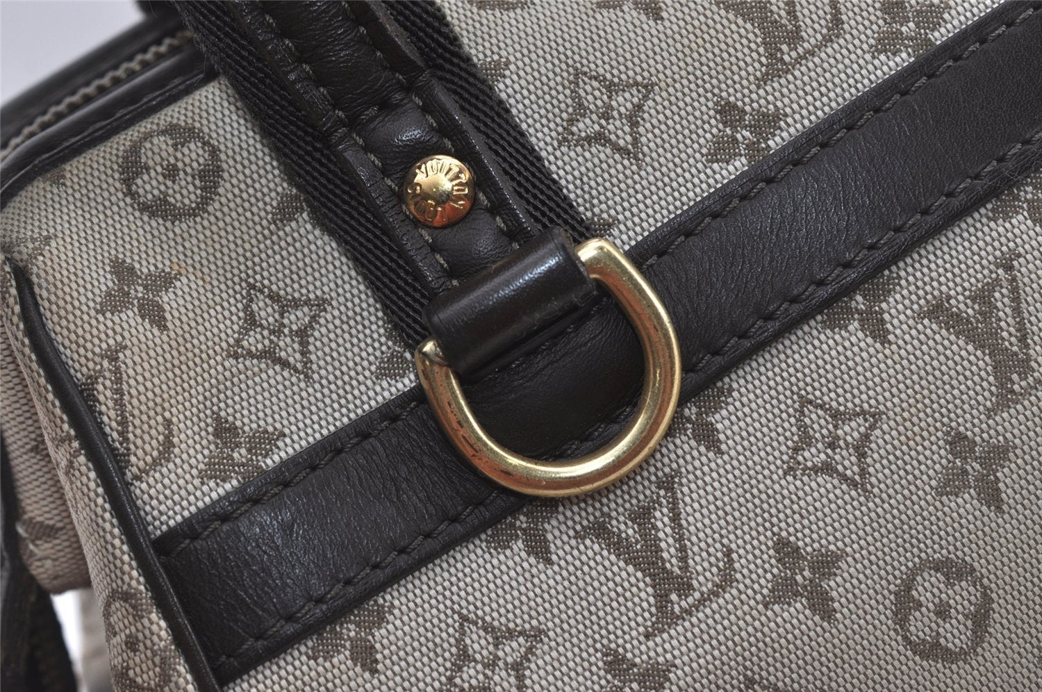 Auth Louis Vuitton Monogram Mini Josephine PM Hand Bag M92215 Khaki Beige 5829I