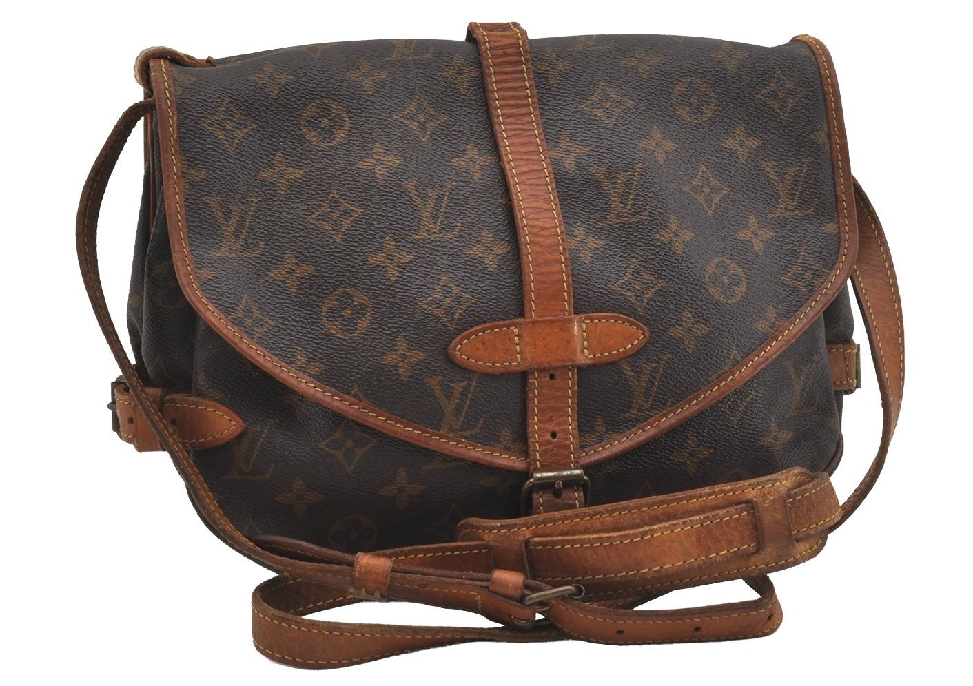 Authentic Louis Vuitton Monogram Saumur 30 Shoulder Cross Bag M42256 LV 5830I