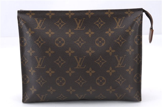 Authentic Louis Vuitton Monogram Poche Toilette 26 M47542 Cosmetics Pouch 5831E