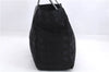 Authentic CHANEL New Travel Line Shoulder Tote Bag Nylon Leather Black 5832E