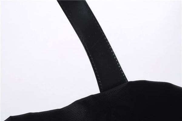 Authentic CHANEL New Travel Line Shoulder Tote Bag Nylon Leather Black 5832E