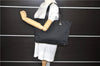 Authentic CHANEL New Travel Line Shoulder Tote Bag Nylon Leather Black 5832E