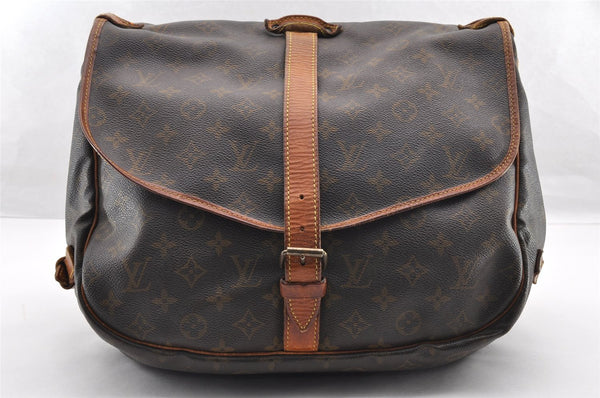 Authentic Louis Vuitton Monogram Saumur 35 Shoulder Cross Bag M42254 LV 5832I