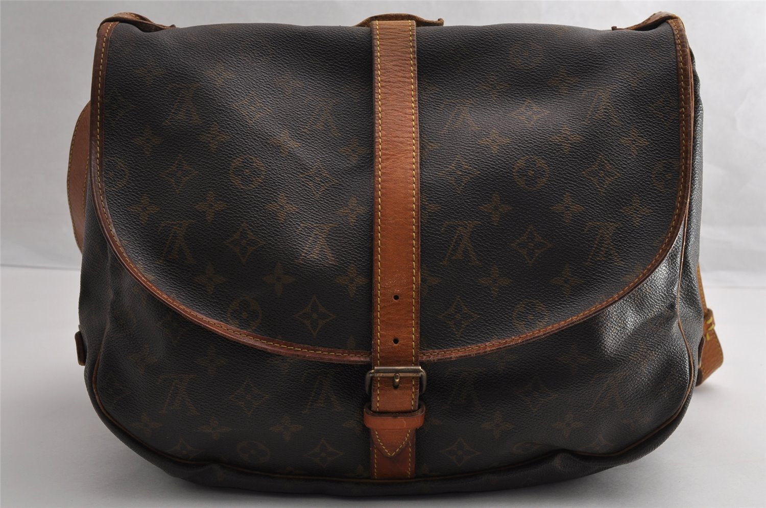 Authentic Louis Vuitton Monogram Saumur 35 Shoulder Cross Bag M42254 LV 5832I
