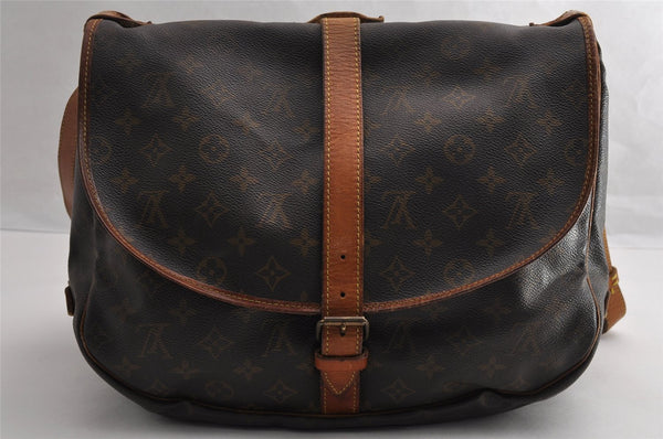 Authentic Louis Vuitton Monogram Saumur 35 Shoulder Cross Bag M42254 LV 5832I